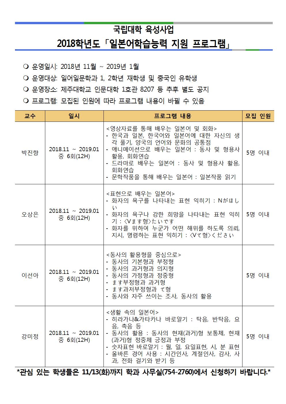 1,2학년 및 유학생 프로그램 안내